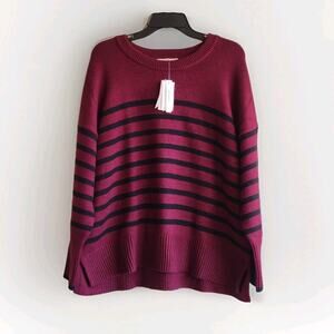 Philosophy Women Red Striped Sweater Size 2XL NEW